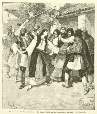 زواج في الهرسك (نقش) بواسطة المدرسة الفرنسية