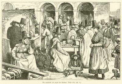 نزهة في ويلز (نقش) بواسطة المدرسة الفرنسية