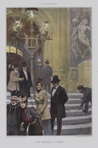 Une Matinee a l'Opera (A Matinee at the Opera) (لون ليثو) بواسطة المدرسة الفرنسية