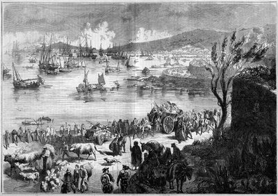 Unite d'Italie - حملة الألف أو القمصان الحمراء بقيادة جوزيبي غاريبالدي (1807-1882) - حصار غايت بواسطة المدرسة الفرنسية