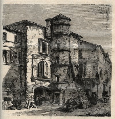 Uzes - le vieux chateau -Gard - فرنسا - نقش في "" PATRIE "- صورة وصف مقتضب لفرنسا في 6 مجلدات بواسطة LUCIEN HUARD - نهاية القرن التاسع عشر بواسطة المدرسة الفرنسية