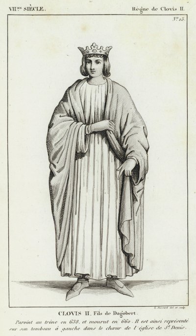 القرن السابع ، عهد كلوفيس الثاني ، كلوفيس الثاني ، ابن داغوبيرت (نقش) بواسطة المدرسة الفرنسية
