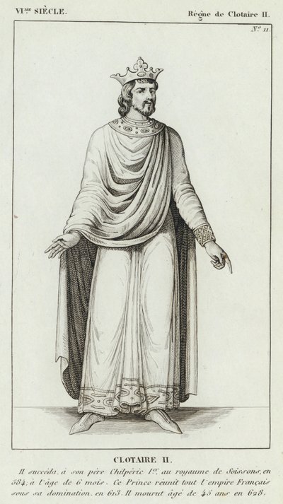 VI Siecle ، Regne de Clotaire II ، Clotaire II (نقش) بواسطة المدرسة الفرنسية