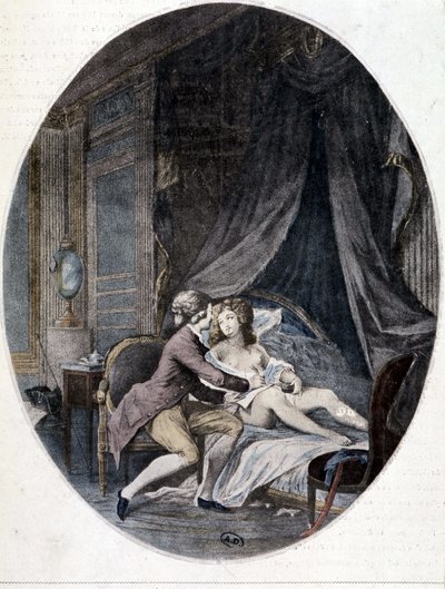 Valmont writing a letter on Emilia