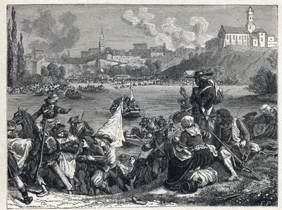 حرب فيندي (1793-1796): عاد آل فينديانز ، الذين هُزموا في معركة شوليه ، إلى لوار في 18 أكتوبر. بواسطة المدرسة الفرنسية