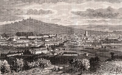 Vesoul - بلدية Grand Est of France ، محافظة مقاطعة Haute-Saone في منطقة Bourgogne-Franche-Comte - نقش في "France illustree: الجغرافيا والتاريخ والإدارة الإحصائية" بقلم V.-A. الشعير براون. 1884 بواسطة المدرسة الفرنسية