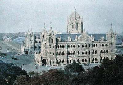 فيكتوريا تيرمينوس ، بومباي ، نقش جيلوت ، حوالي 1910 (ليثو ملون) بواسطة المدرسة الفرنسية