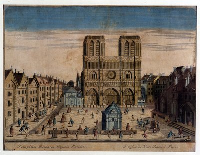 View of Notre Dame in Paris بواسطة المدرسة الفرنسية