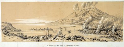 منظر لـ Pointe a Pitre (Pointe-a-Pitre) بعد الزلزال الذي وقع في 8 فبراير بواسطة المدرسة الفرنسية