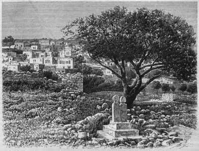مشهد لصفد من سوريا اليوم. رحلات إلى فينيسيا ولبنان وجودي. 1875-1880 من لويس تشارلز إميل لورت ، 1884 (النقش وزن الجسم) بواسطة المدرسة الفرنسية