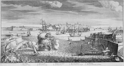 منظر لمدينة فاليتا ، بورت مالطا ، حوالي عام 1736 (نقش) بواسطة المدرسة الفرنسية