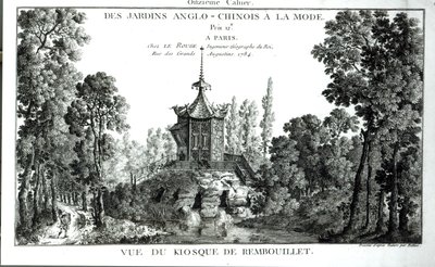 عرض الكشك في Rembouillet ، من Jardins Anglo-Chinois a la mode بواسطة George Louis le Rouge ، تم نشره 1775-78 بواسطة المدرسة الفرنسية
