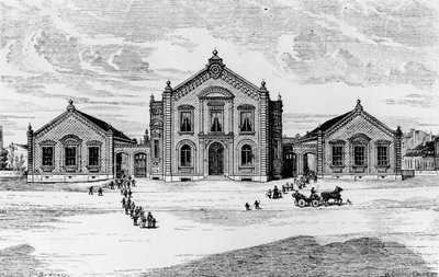 منظر للمدارس والمسرح ، عائلة غويز ، من Solutions Sociales بقلم جان بابتيست أندريه غودين (1817-1888) ، باريس ، 1871 بواسطة المدرسة الفرنسية