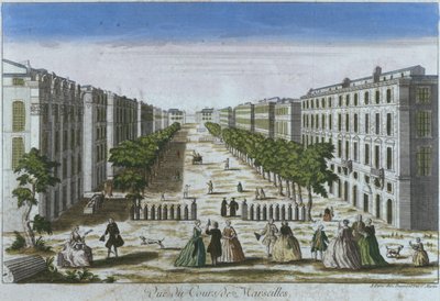 ِحظ، بسبب، ال التعريف، cours، مرسيليا، فرنسا، (color، engraving) بواسطة المدرسة الفرنسية