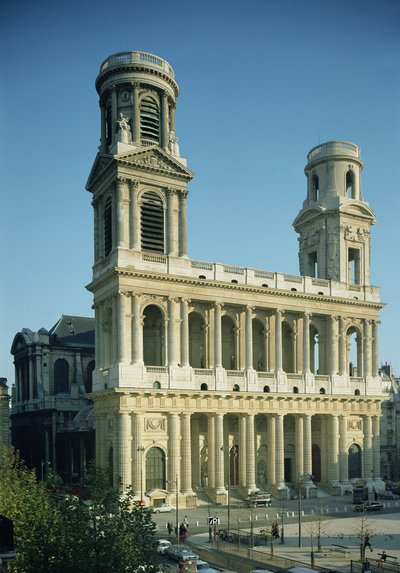 منظر لواجهة كنيسة سانت سولبيس ، بني بين 1646-1780 بواسطة المدرسة الفرنسية
