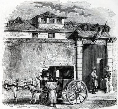 View of the old arrest house of the National Guard known as Hotel des Beans in Paris (prison of national gard in Paris) بواسطة المدرسة الفرنسية