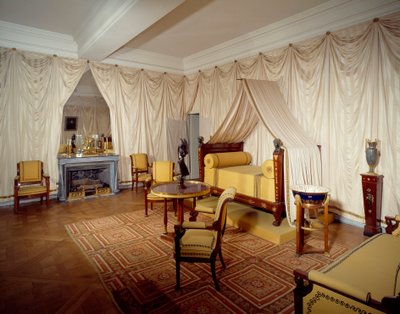 منظر لغرفة الإمبراطور نابليون الأول (1769-1821) في قلعة مالميزون في رويل مالميزون. بواسطة المدرسة الفرنسية