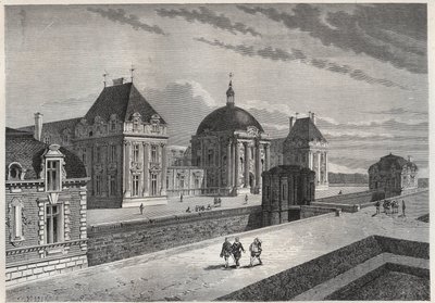 منظر للقصر الملكي مونسو - نقش من "" تاريخ فرنسا الذي روى لأحفادي "" بقلم فرانسوا غيزو - 1872-1876 بواسطة المدرسة الفرنسية