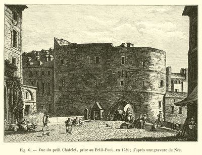 منظر لشاتليت الصغيرة ، تم التقاطه في بيتيت بونت ، عام 1780 ؛ بعد نقش ني بواسطة المدرسة الفرنسية