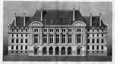 منظر خارجي للمباني الجديدة لجامعة السوربون في باريس (الواجهة الرئيسية) بواسطة Henri-Paul (Henri Paul) Nenot (1853-1934) بواسطة المدرسة الفرنسية