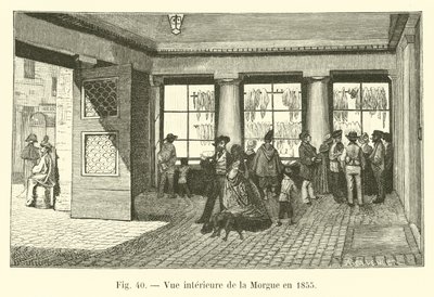 منظر داخلي للمشرحة عام 1855 بواسطة المدرسة الفرنسية