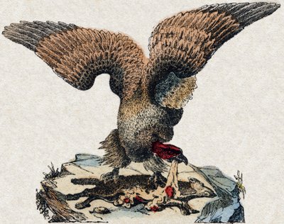 نسر. نقش في "" Alphabet des animaux sauvages "". 9th الدوري. صور إبينال ، بيليرين ، ناشر طابعة ، حوالي عام 1870. نقوش على الخشب ، مطبوعة. 16 صفحة. الأبعاد: 20 × 15 سم. مجموعة خاصة بواسطة المدرسة الفرنسية