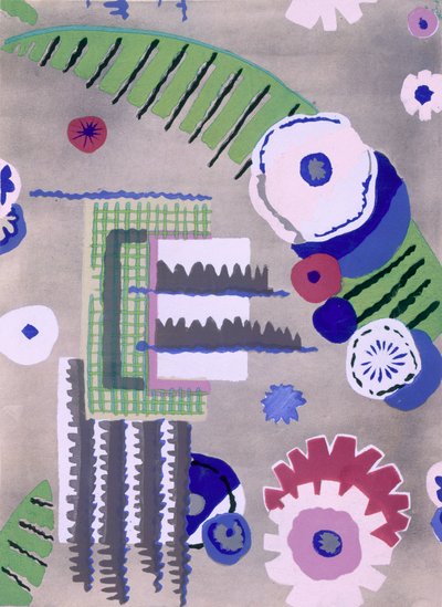 تصميم ورق الحائط من قبل Maison Hans et Fils، pub. 1930. بواسطة المدرسة الفرنسية