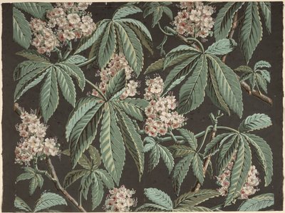 تصميم خلفية مع فرع كستنائي (التفاصيل) كاليفورنيا. 1810 ، تصنيع جوزيف دوفور (1752-1827) ، باريس ، بواسطة المدرسة الفرنسية