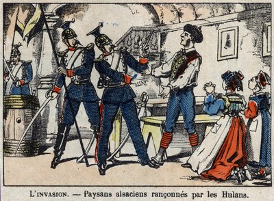 حرب عام 1870 بين فرنسا وبروسيا: فلاحون الألزاسيون دمرهم صورة إبينال (أولان ، هولان). بواسطة المدرسة الفرنسية