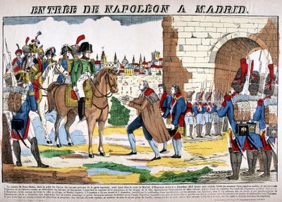 حرب شبه الجزيرة (1807-1814) - دخول نابليون الأول إلى مدريد في 2/12/1808. صورة إبينال بواسطة المدرسة الفرنسية