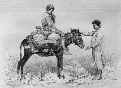 حامل المياه من سوريا اليوم. رحلات إلى فينيسيا ولبنان وجودي. 1875-1880 من لويس تشارلز إميل لورت ، 1884 (النقش وزن الجسم) بواسطة المدرسة الفرنسية