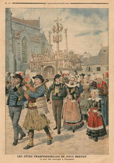 يوم الزفاف في Plougastel ، بريتاني ، صورة توضيحية من Le Petit Journal ، ملحق illustre ، 27 يناير 1907 بواسطة المدرسة الفرنسية
