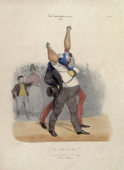 يا له من رؤوس مضحكة !، كاريكاتير لويس فيليب دورلينز (1773-1850) وتشارلز العاشر (1757-1836) c.1830 بواسطة المدرسة الفرنسية