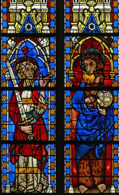 نافذة Narthex S تصور القديس يوحنا المعمدان والقديس بولس بواسطة المدرسة الفرنسية