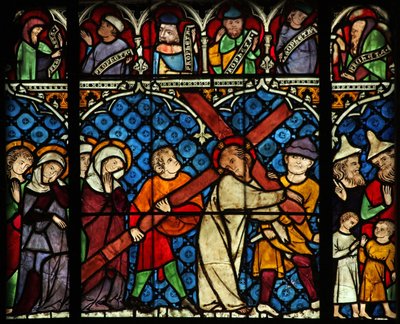 نافذة W12 تصور طريق Crucis بواسطة المدرسة الفرنسية