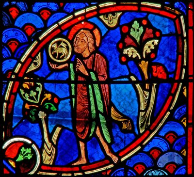 نافذة w20 تصور القديس يوحنا المعمدان: Ecce Agnus Dei بواسطة المدرسة الفرنسية