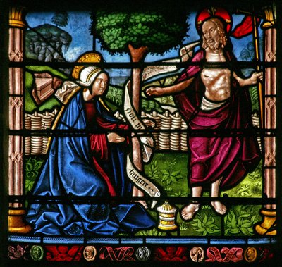 نافذة W6 تصور مشهد قيامة: Noli Me Tangere بواسطة المدرسة الفرنسية