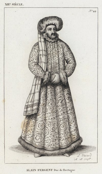 XII Siecle ، Alain Fergent ، Duc de Bretagne (نقش) بواسطة المدرسة الفرنسية