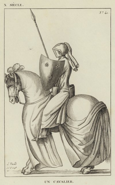 X Siecle ، Un Cavalier (نقش) بواسطة المدرسة الفرنسية