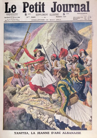 يانيتزا ، جان دارك الألبانية ، من لو بيتيت جورنال ، 28 مايو 1911 بواسطة المدرسة الفرنسية