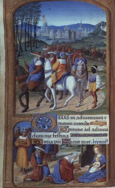 Yates Thompson 5 f.48v عشق المجوس ، من Tilliot Hours ، جولات (ورق) (تفاصيل 20292) بواسطة المدرسة الفرنسية