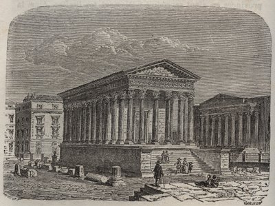 House Carree de Nimes - فرنسا ، لانغدوك روسيون ، جارد - نقش في "هيستوار دو فرانس" بقلم فيكتور دوري (1811-1894) - 1882 بواسطة المدرسة الفرنسية