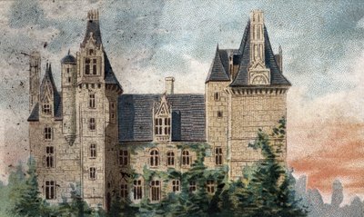 منظر لقلعة Montigny-le-Ganelon (Montigny le ganelon) (Eure et loir). بواسطة المدرسة الفرنسية