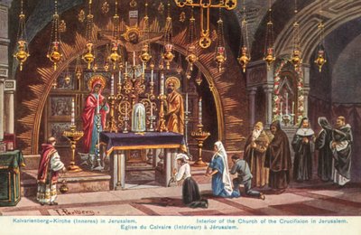 مذبح الصلب، كنيسة القيامة، كنيسة القيامة، القدس (صورة حجرية ملونة) بواسطة فريدريش بيرلبيرج