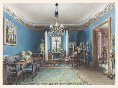 الغرفة الزرقاء ، Schloss Fischbach ، 1846 بواسطة فريدريش فيلهلم كلوزه