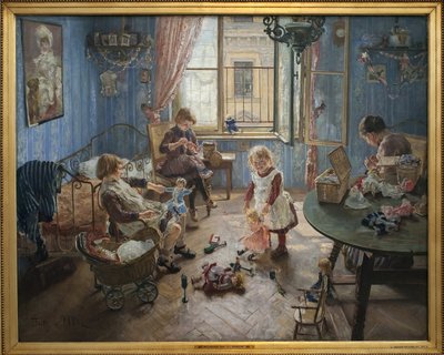 روضة أطفال. لوحة فريتز فون اوهدي (1848-1911) ، زيت على قماش بواسطة فريتز فون Uhde