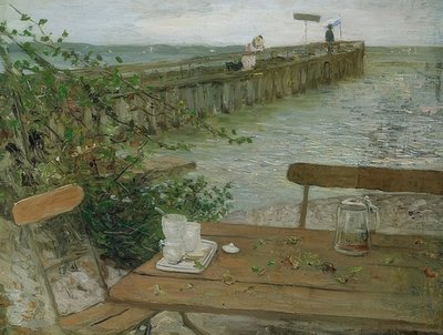 رصيف إنزال في بحيرة Starnberg. حوالي عام 1896 بواسطة فريتز فون Uhde