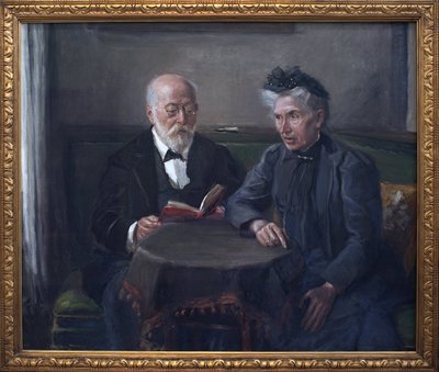 السناتور جوستاف هيرتز وزوجته. لوحة فريتز فون اوهدي (1848-1911) ، زيت على قماش بواسطة فريتز فون Uhde