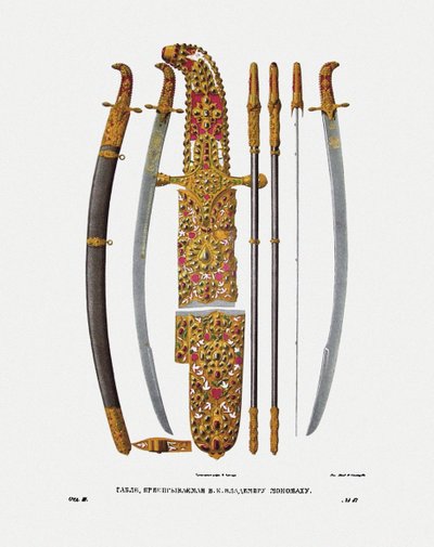 صابر الأمير الكبير فلاديمير الثاني مونوماخ من كييف ، 1840s بواسطة فيودور جريجوريفيتش سولنتسيف