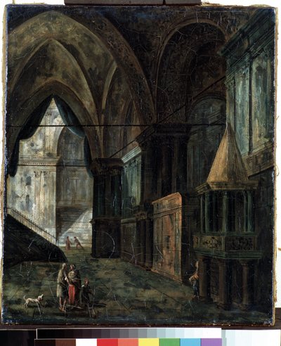 في كاتدرائية (في كاتدرائية). لوحة لفيودور ياكوليفيتش أليكسيف (1753-1824). زيت على قماش ، 35.5 × 30.5 سم بواسطة فيودور ياكوفليفيتش أليكسيف